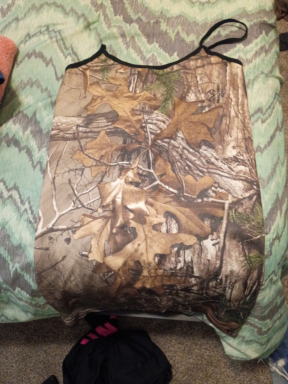 Realtree Women's Camo Tank - Brown and Green Woodland Print